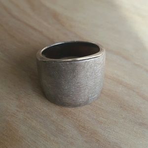 Silpada brushed silver ring wide flat